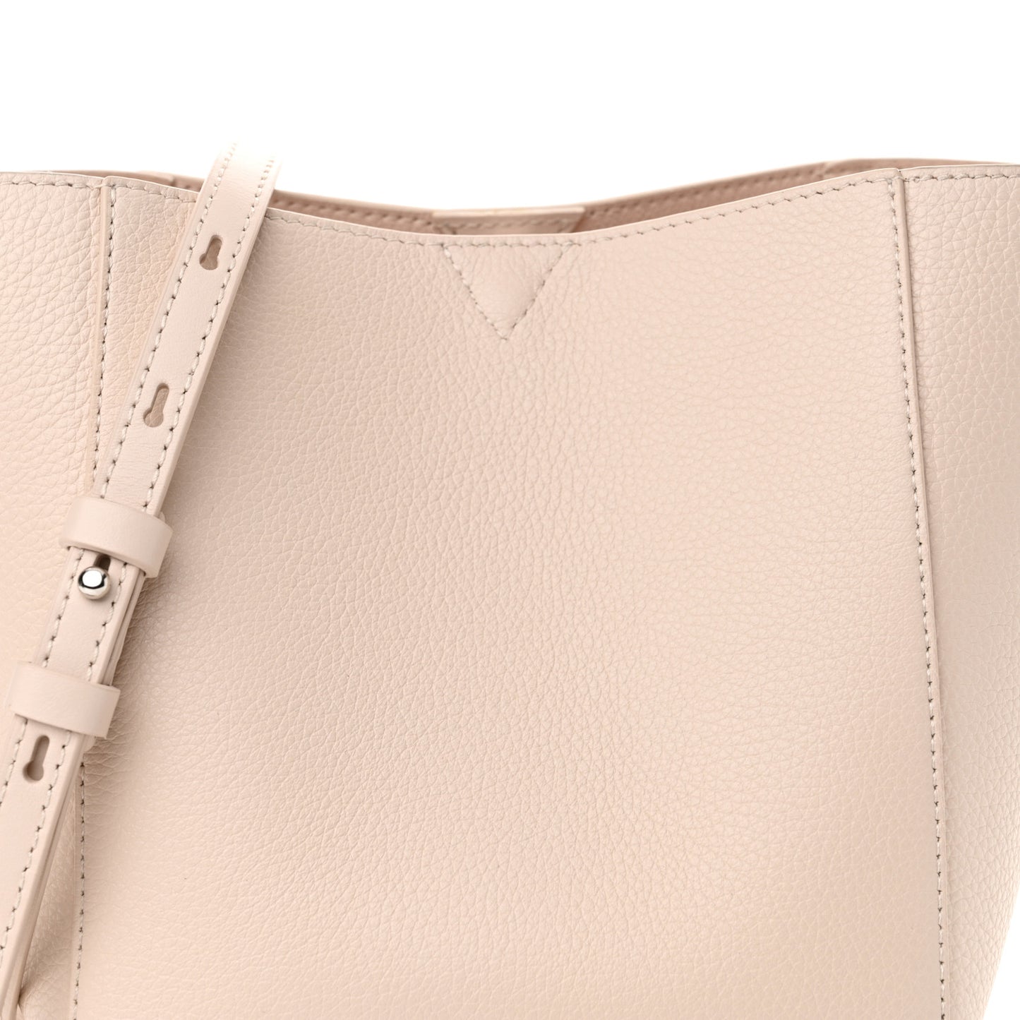 Calfskin Spiked Mini Cabachic Mini Bucket Bag Leche