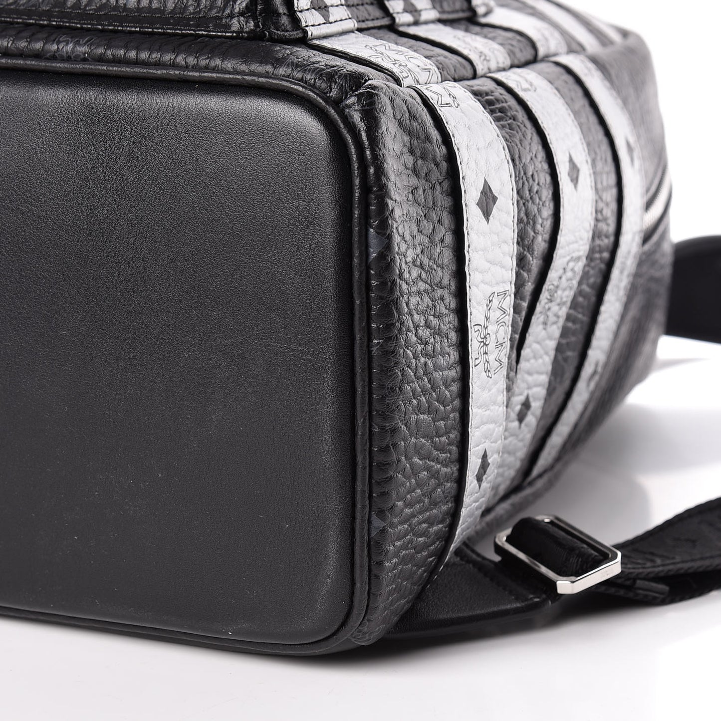 Metallic Visetos Striped Medium Stark Backpack Silver Black