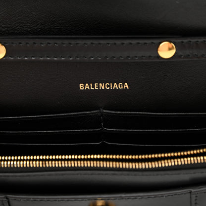 Balenciaga Shiny Box Calfskin Hourglass Chain Bag Black 6 of 7