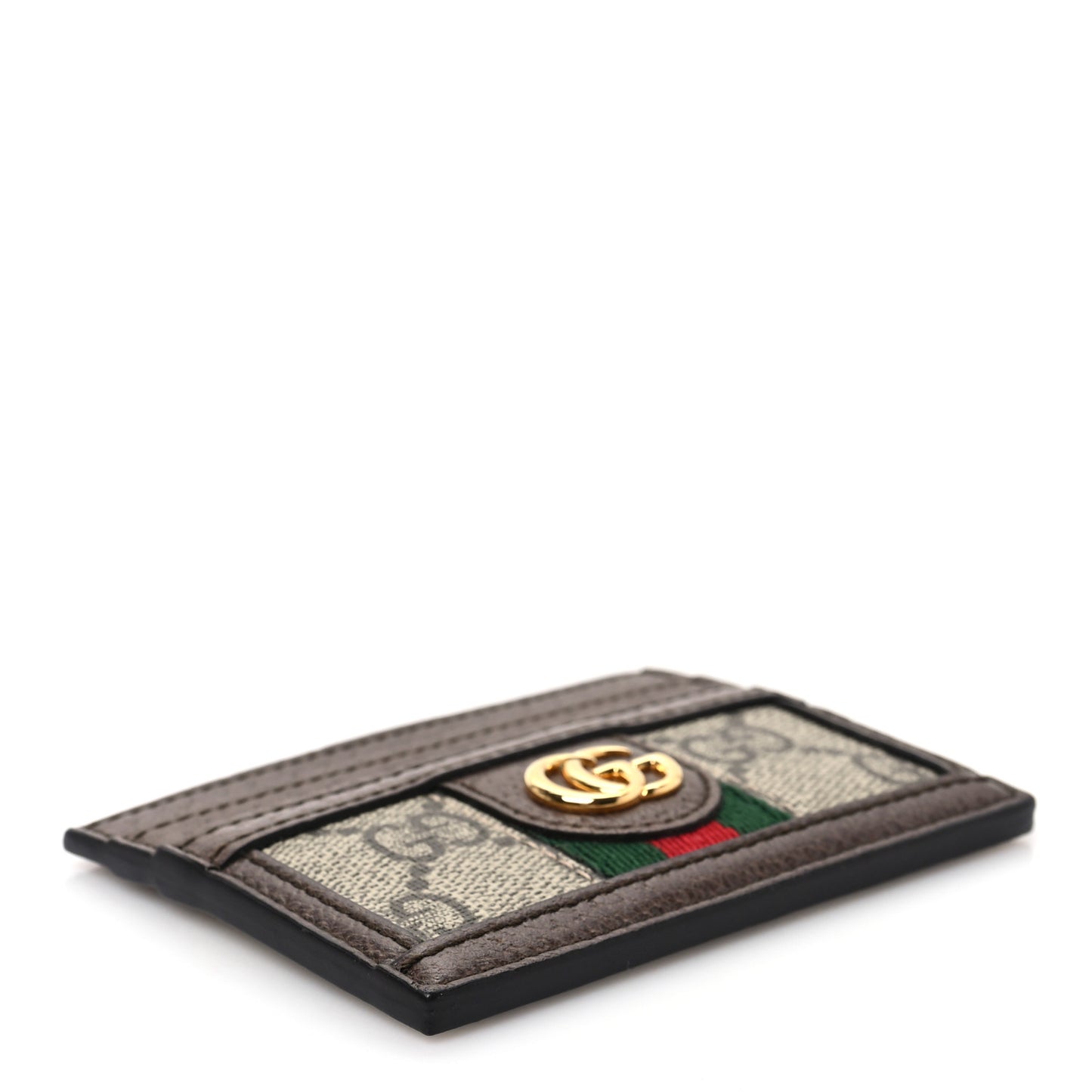 GG Supreme Monogram Ophidia Card Holder Brown
