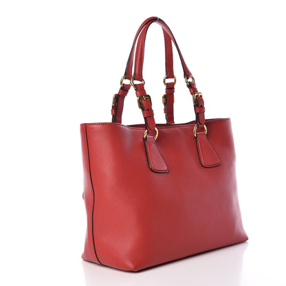 Prada Vitello Daino Tote Rosso 3 of 12