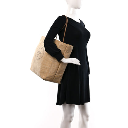 Prada Raffia Logo Tote Naturale 2 of 8
