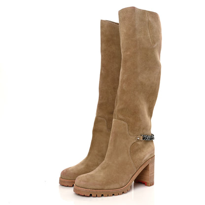 Christian Louboutin Veau Velours Napoleo 70 Boots 38.5 Camel 3 of 6