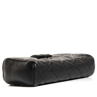 Chanel Caviar Quilted Mini Phone Holder Clutch Black 4 of 8