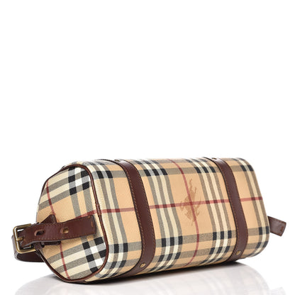 Burberry Haymarket Check Studded Barrel Bag Chocolate 4 of 8