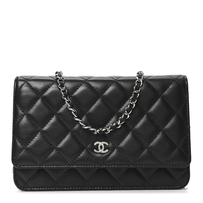 Chanel Lambskin Quilted Wallet On Chain WOC Black 1 of 11