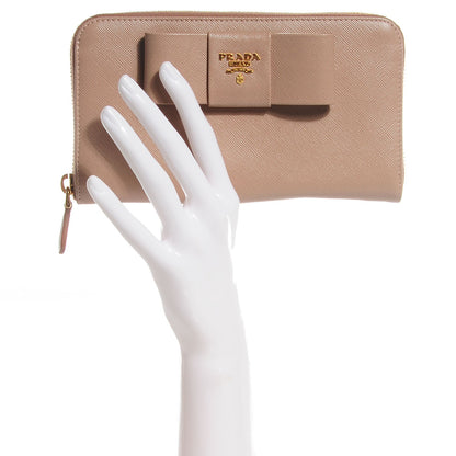 Prada Saffiano Fiocco Bow Zip Around Wallet Cammeo 2 of 9