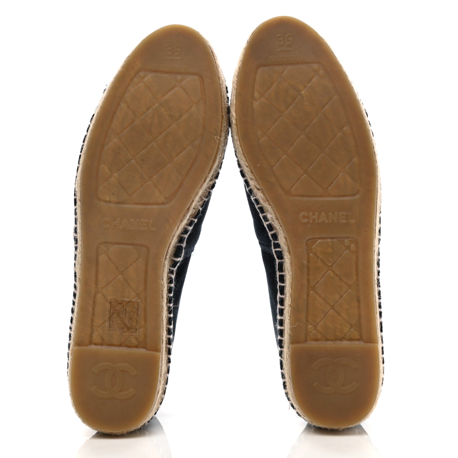 Chanel Velvet CC Espadrilles 39 Dark Navy Black 5 of 12