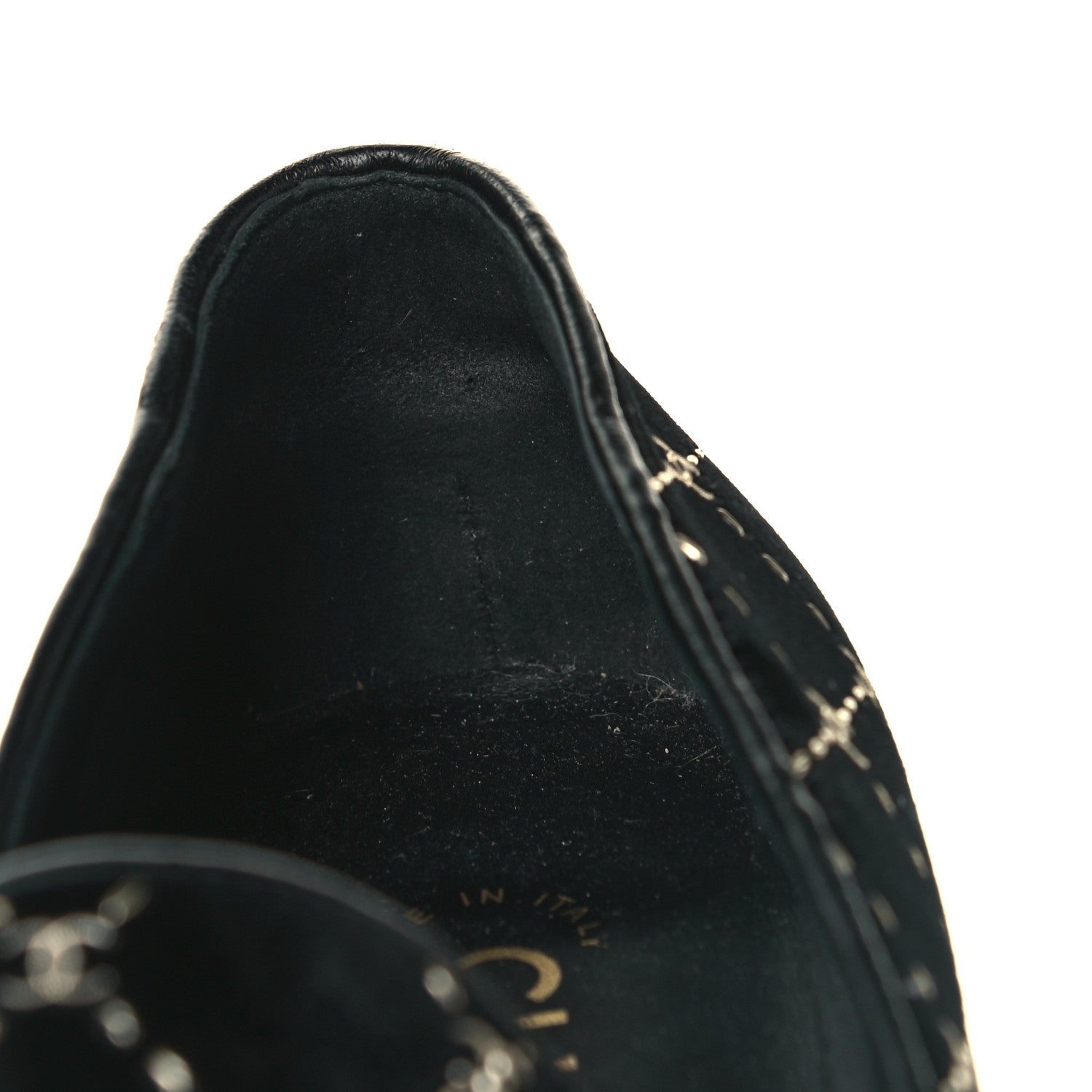 Chanel Velvet Mocassin Loafers 36.5 Black 8 of 9