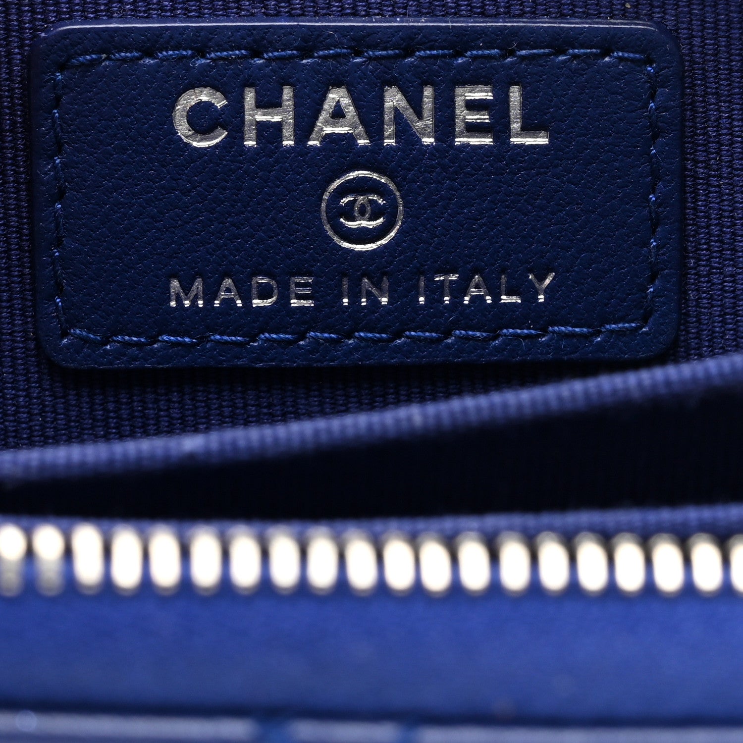 Chanel Lambskin Quilted Zip Around Coin Purse Wallet Blue 6 of 8