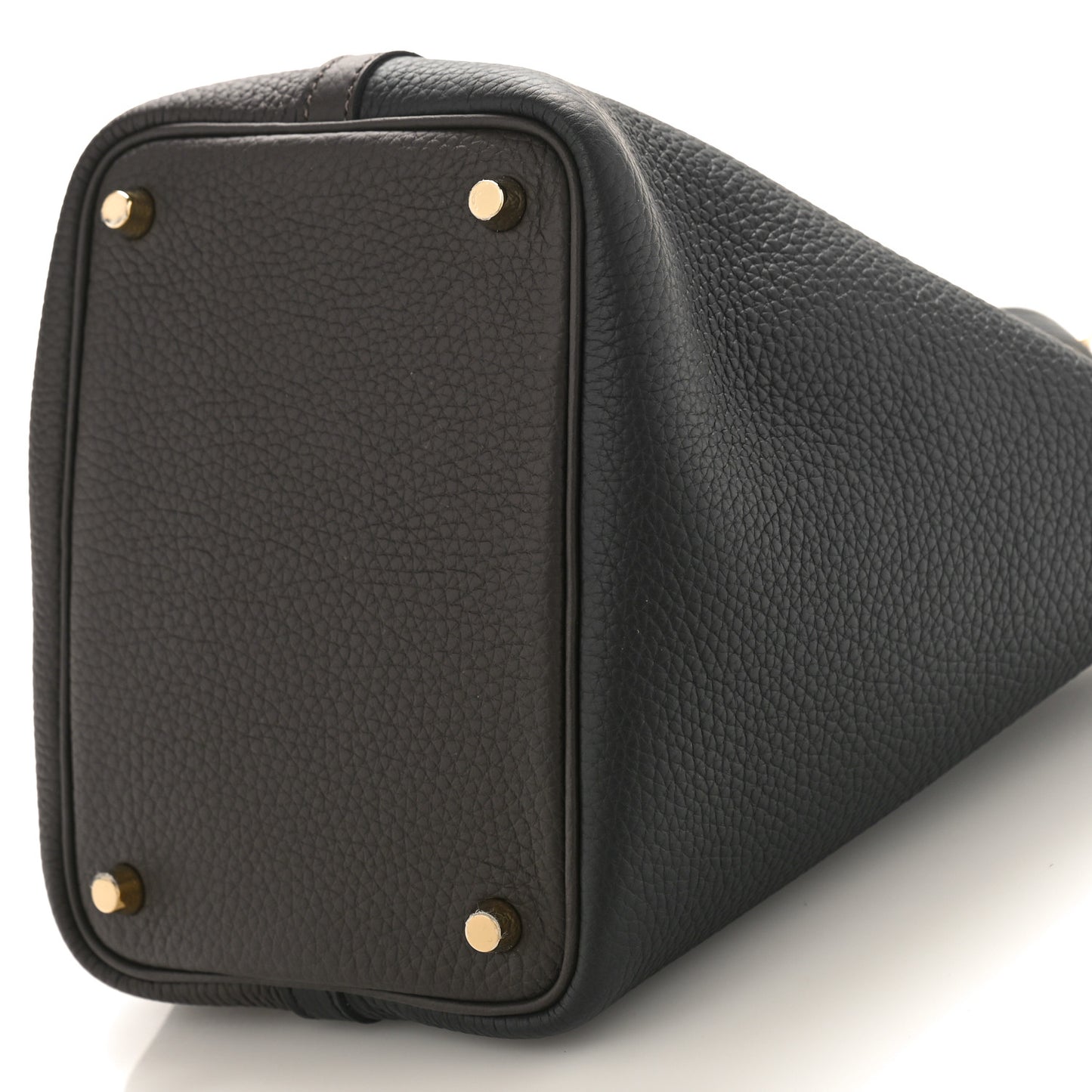 Taurillon Clemence Casaque Picotin Lock 18 PM Ebene Black Etoupe