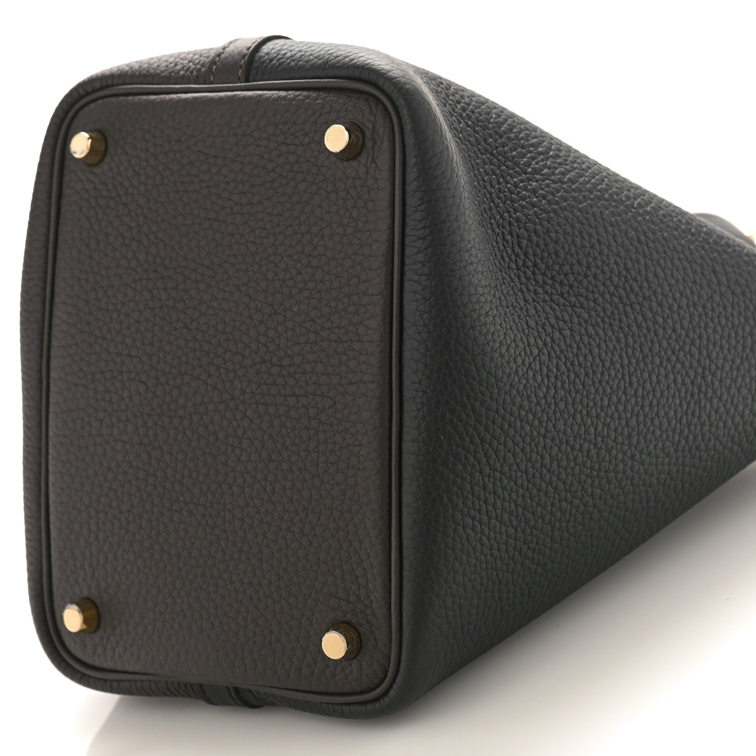 Hermes Taurillon Clemence Casaque Picotin Lock 18 PM Ebene Black Etoupe 8 of 9