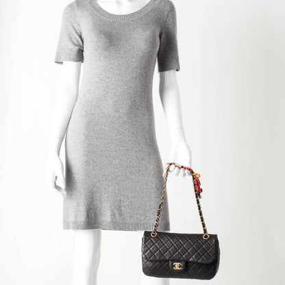 Chanel Lambskin Quilted Cruise Charm Medium Flap Black 2 of 10