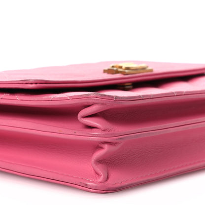 Chanel Lambskin Quilted Boy Square Wallet on Chain WOC Pink 10 of 14