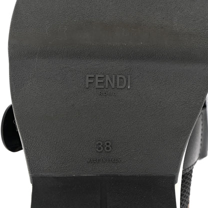 Fendi Stretch Yarn FF Stiff Band Rockoko Sneakers 38 Black White Tobacco 7 of 13