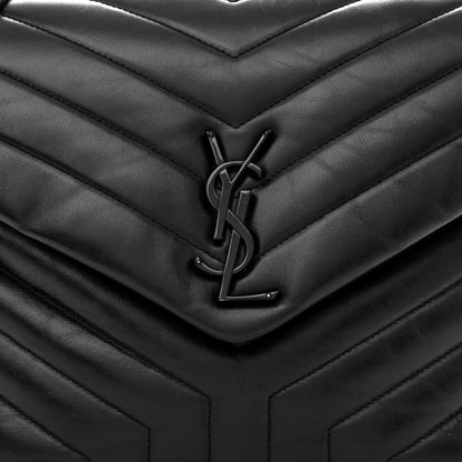 Saint Laurent Calfskin Y Quilted Monogram Medium Loulou Chain Satchel Black 8 of 11