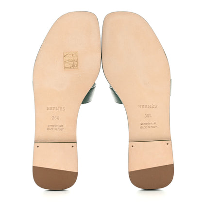 Hermes Epsom Oran Sandals 36.5 Vert Cactus 5 of 9