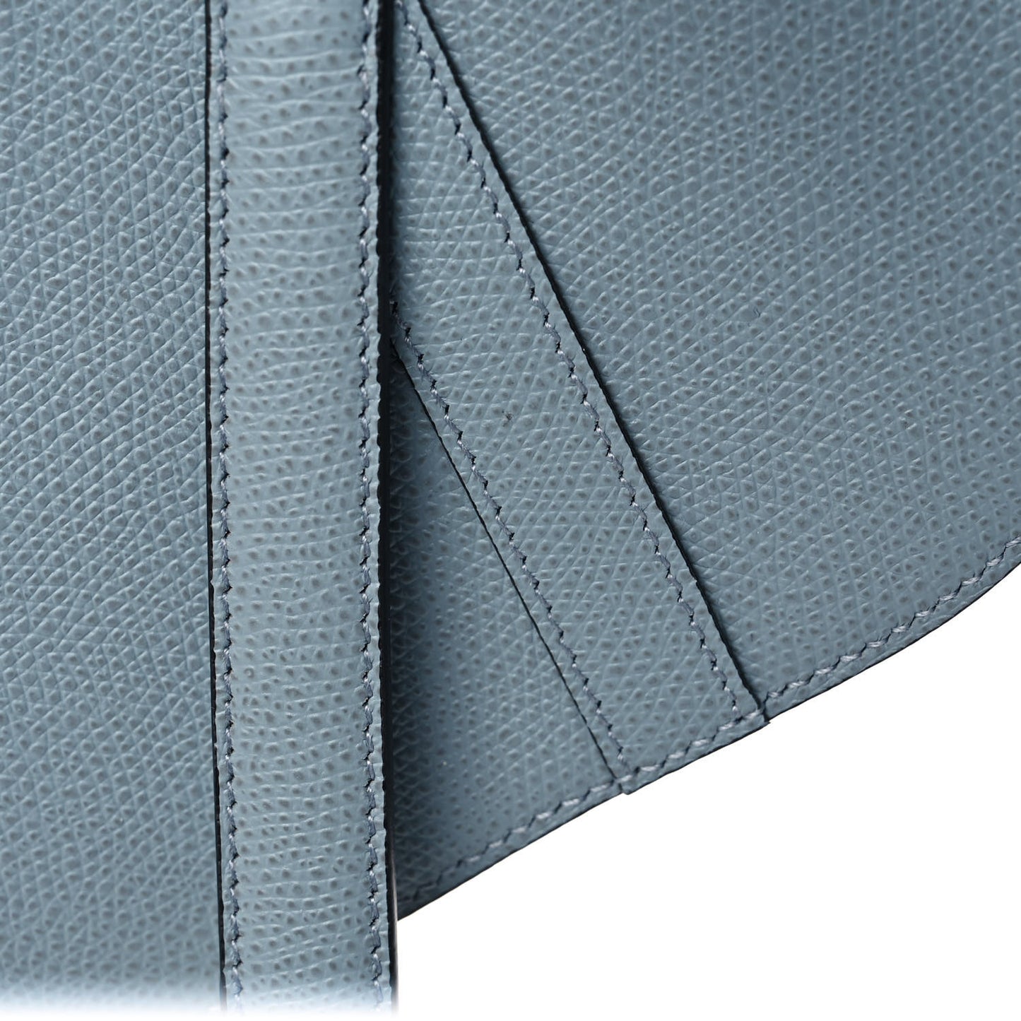 Grained Calfskin Mini Saddle Bag Sky Blue