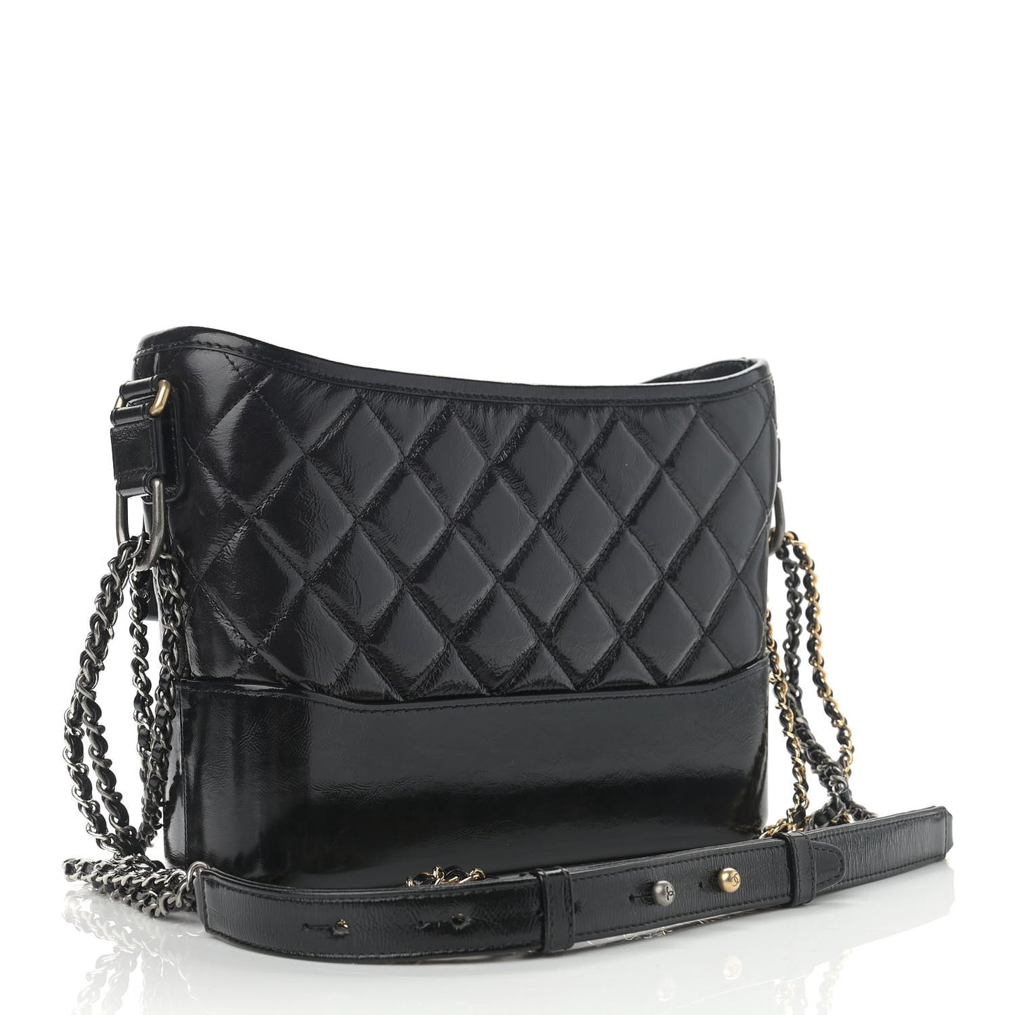 Patent Quilted Medium Gabrielle Hobo Black