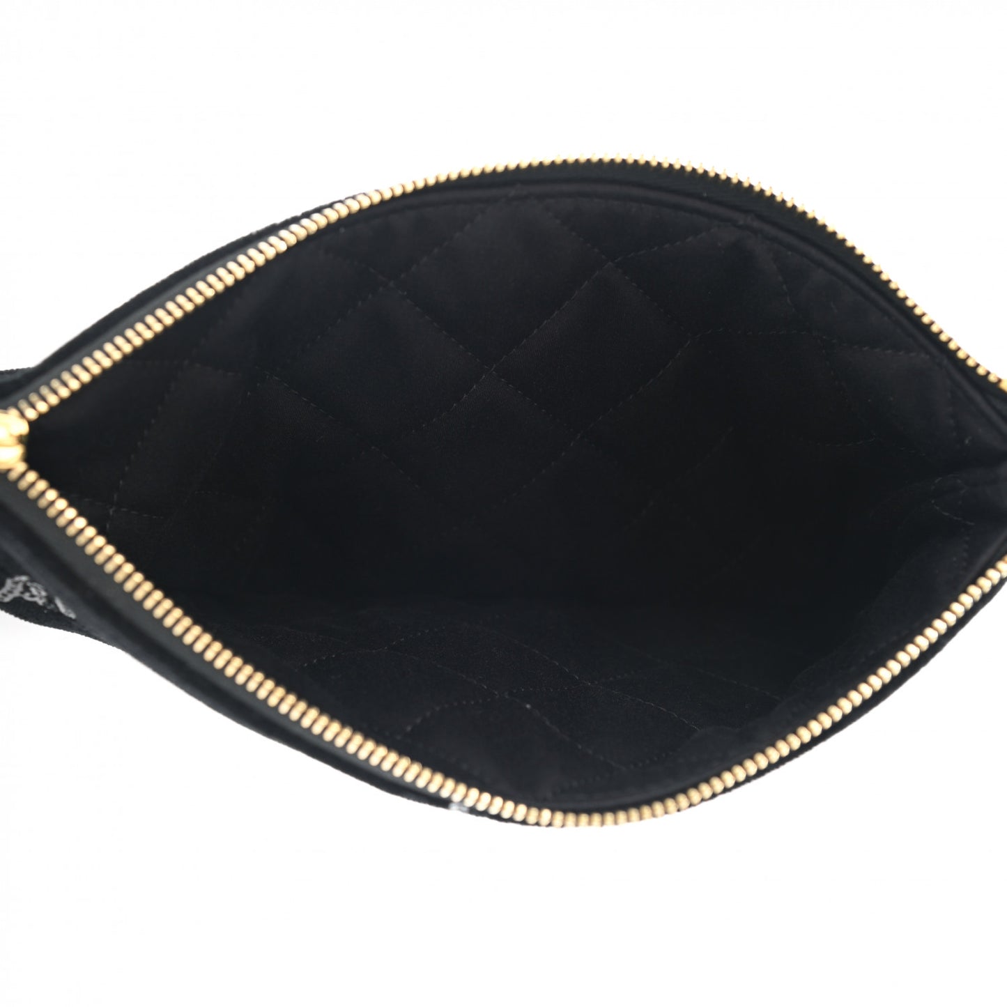 Velvet Sequin Quilted Chanel 22 Removable Pouch Black