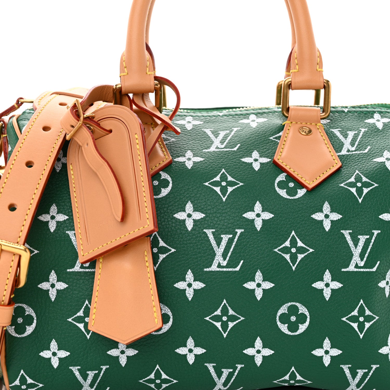 Louis Vuitton Calfskin Monogram Speedy P9 Bandouliere 25 Green 9 of 11