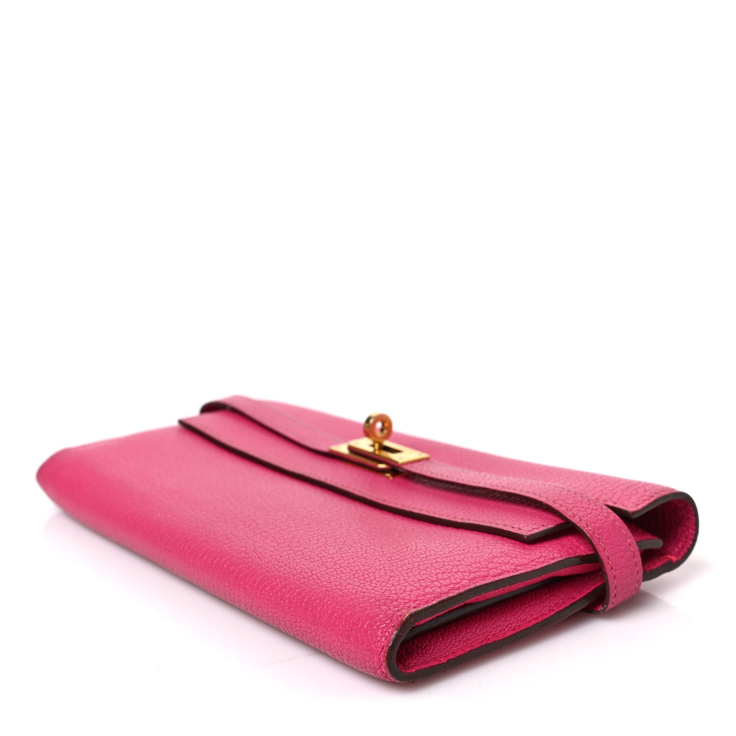 Chevre Mysore Kelly Longue Wallet Rose Shocking