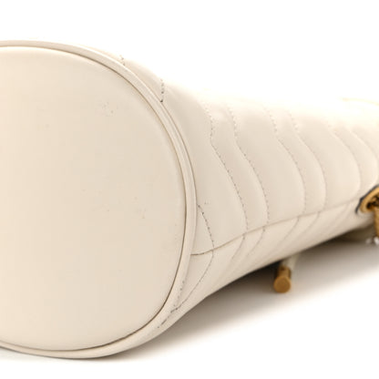 Gucci Calfskin Matelasse Mini GG Marmont 2.0 Bucket Bag White 10 of 11