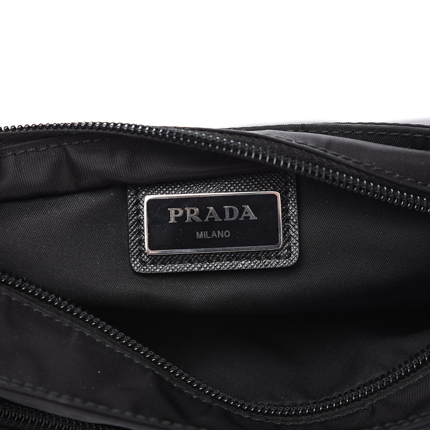 Nylon Flat Messenger Bag Black