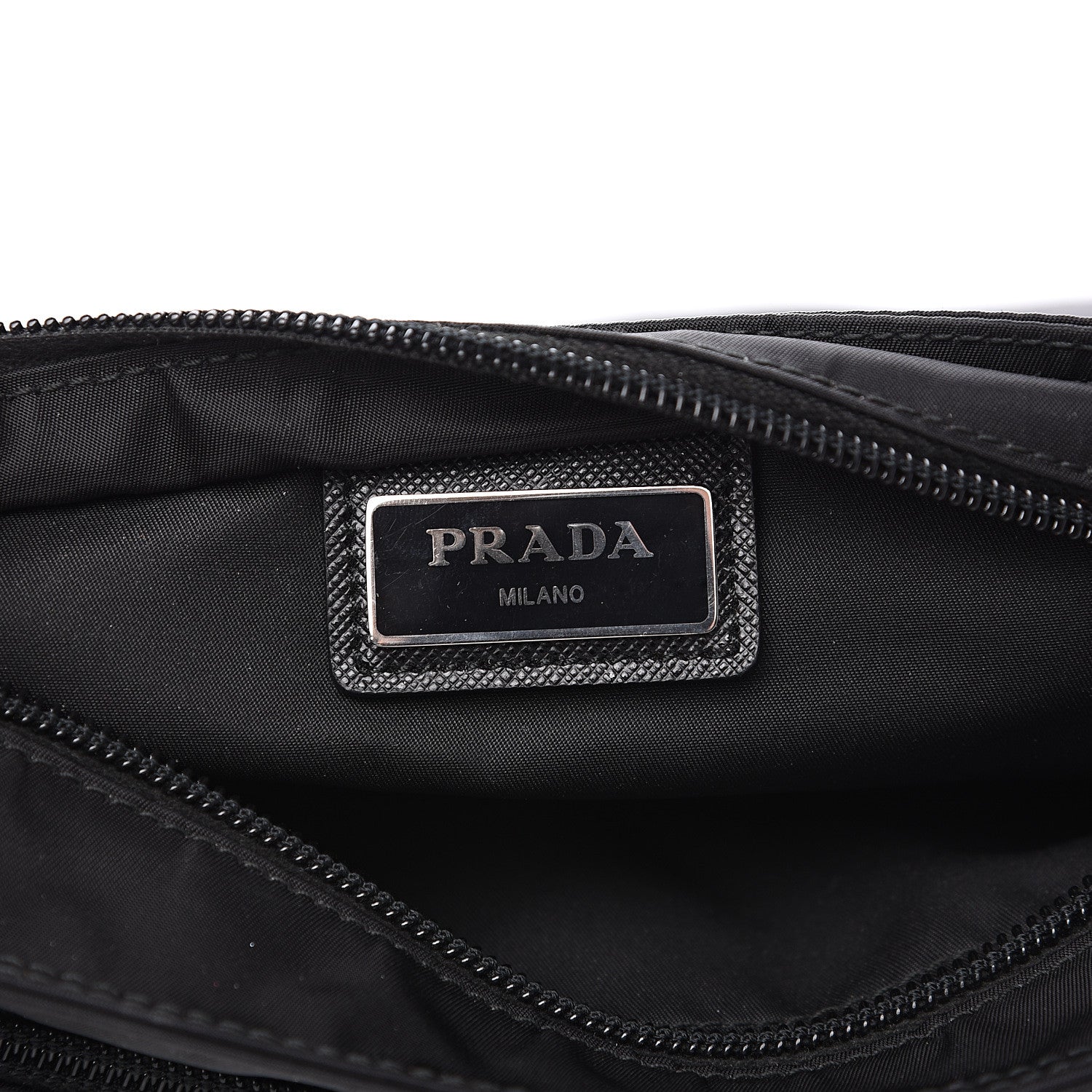 Prada Nylon Flat Messenger Bag Black 5 of 7