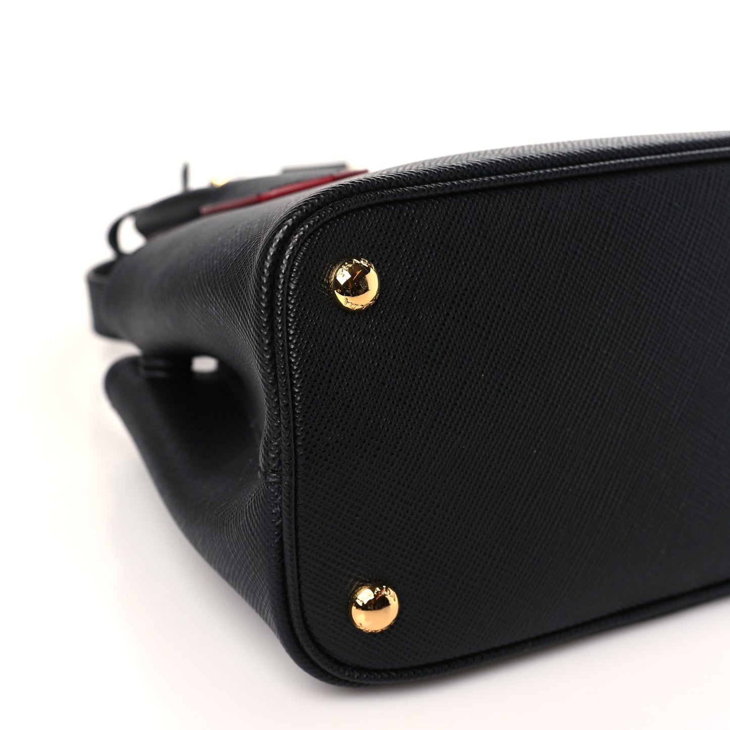 Saffiano Cuir Mini Double Bag Black Ciliegia