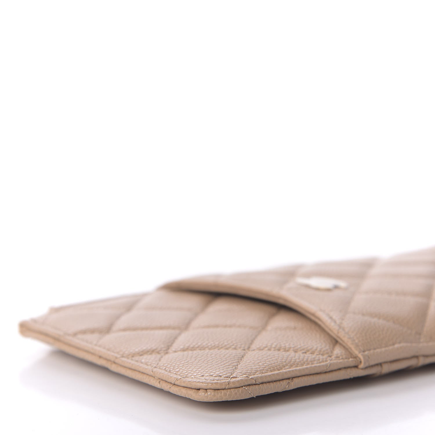 Chanel Caviar Quilted Classic Flat Wallet Pouch Beige 6 of 11