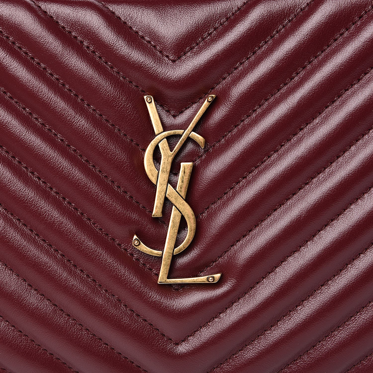 Saint Laurent Calfskin Matelasse Monogram Lou Camera Bag Dark Legion Red 11 of 12