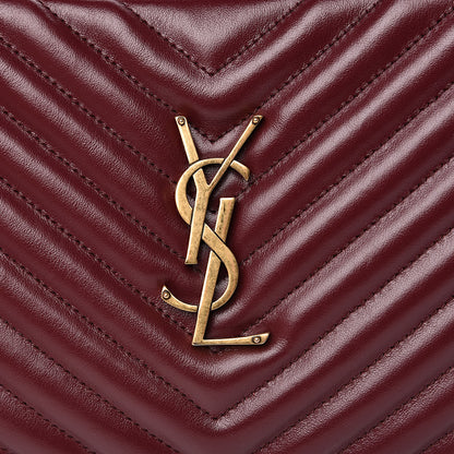 Saint Laurent Calfskin Matelasse Monogram Lou Camera Bag Dark Legion Red 11 of 12