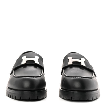 Hermes Calfskin Womens Faubourg Loafers 36 Black 3 of 9