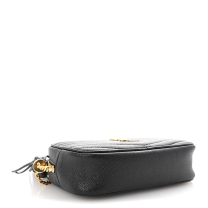 Saint Laurent Grain De Poudre Matelasse Monogram Mini Lou Camera Bag Black 4 of 9