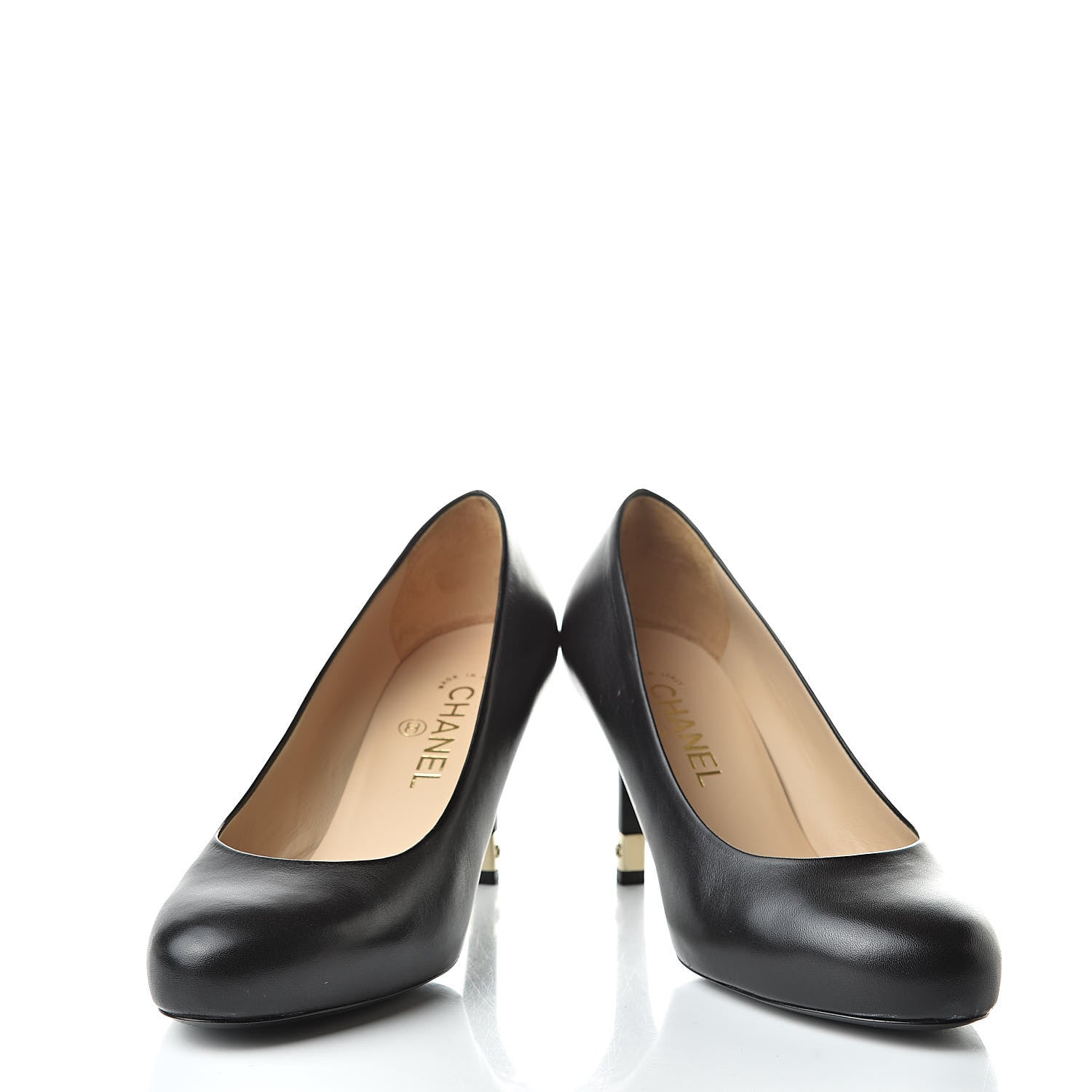 Chanel Lambskin CC Pumps 37 Black 6 of 16