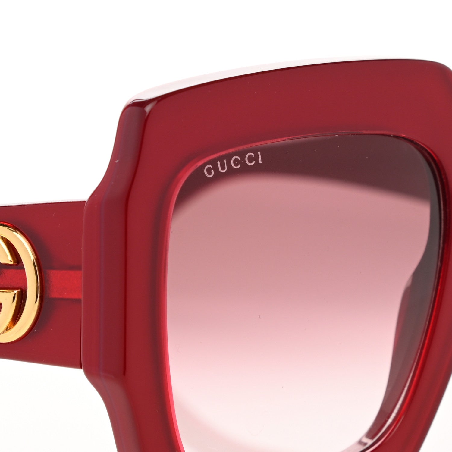 Gucci Square Web Frame GG0178S Sunglasses Red 7 of 7