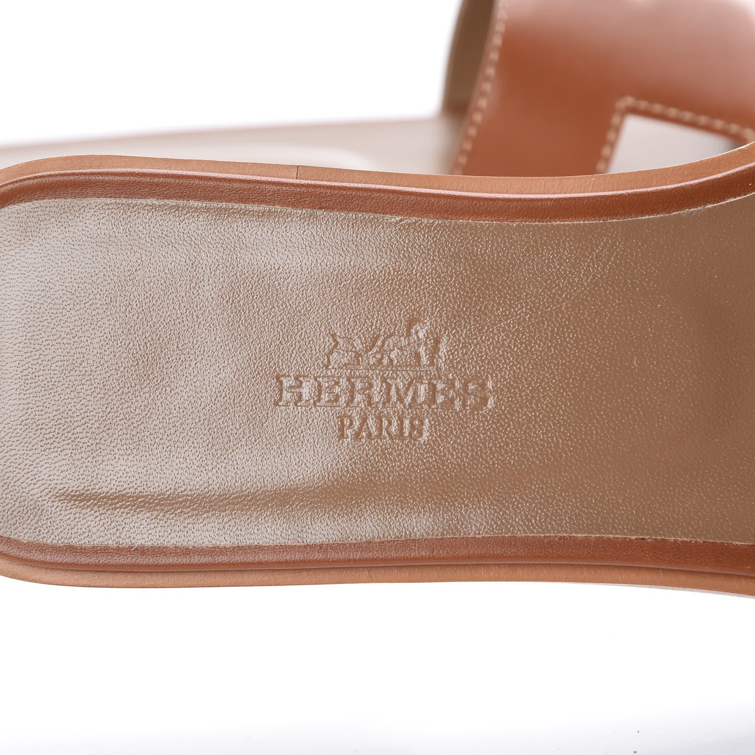 Hermes Box Calfskin Oran Sandals 37.5 Gold 6 of 11