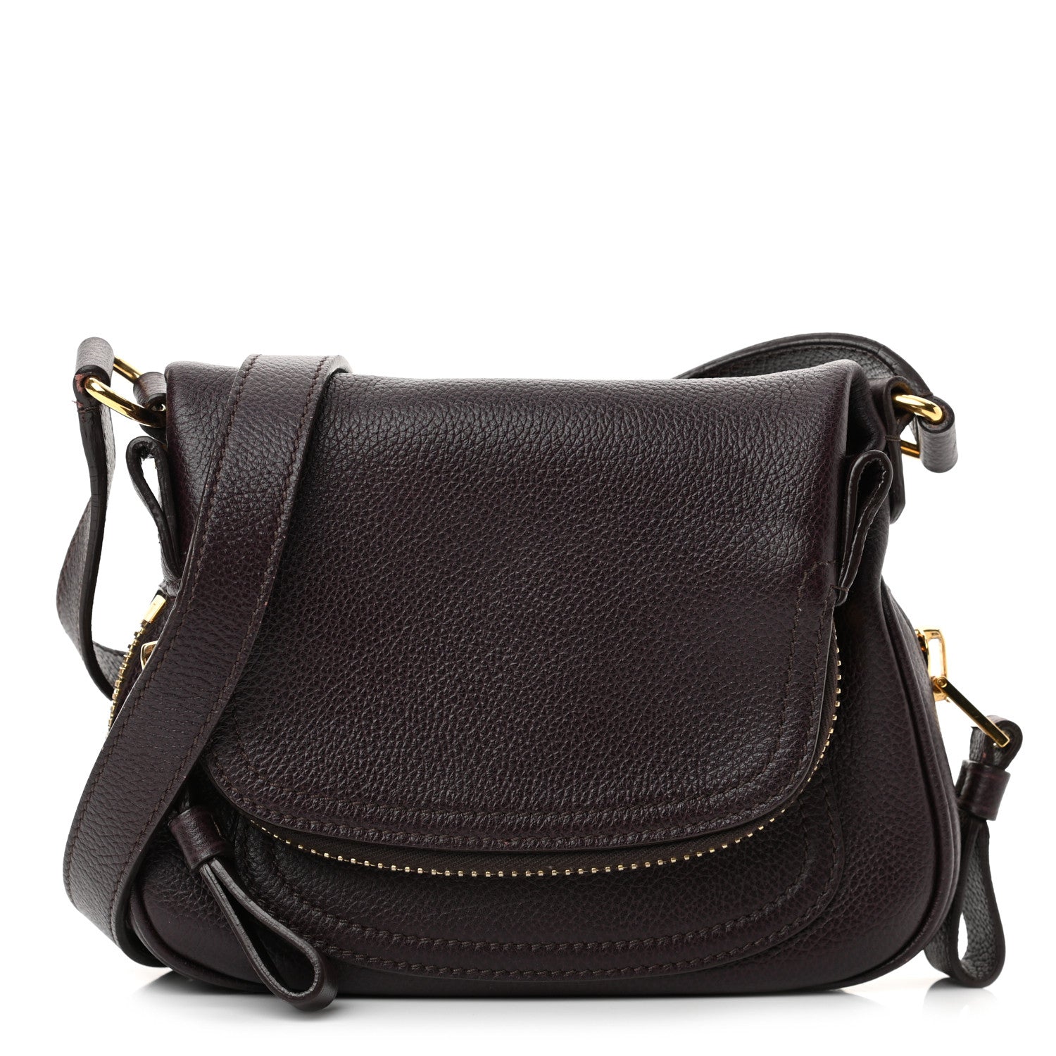 Tom Ford Calfskin Mini Jennifer Crossbody Bag Wine 1 of 13