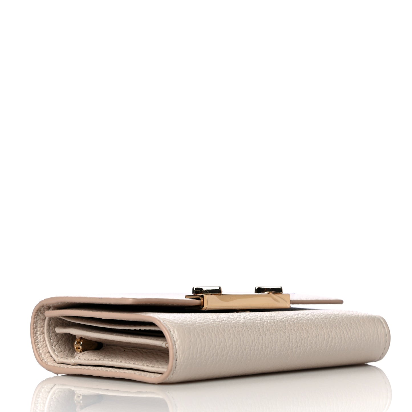 Goatskin Milano Tri-Fold Wallet Beige