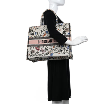 Christian Dior Canvas Embroidered Large Rosa Mutabilis Book Tote White Multicolor 2 of 10