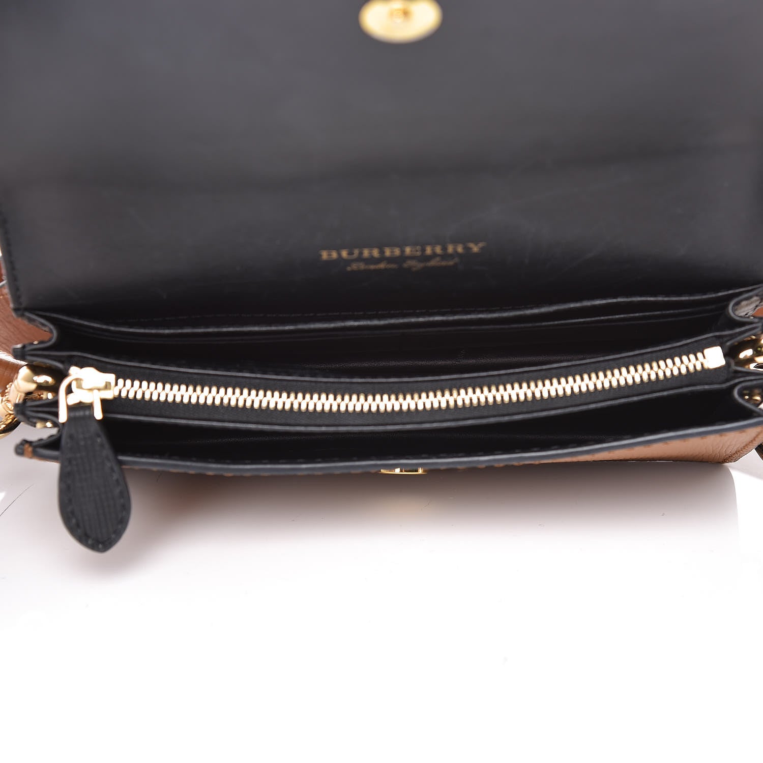 Burberry House Check Bridle Calfskin Small Madison Buckle Bag Tan 7 of 12