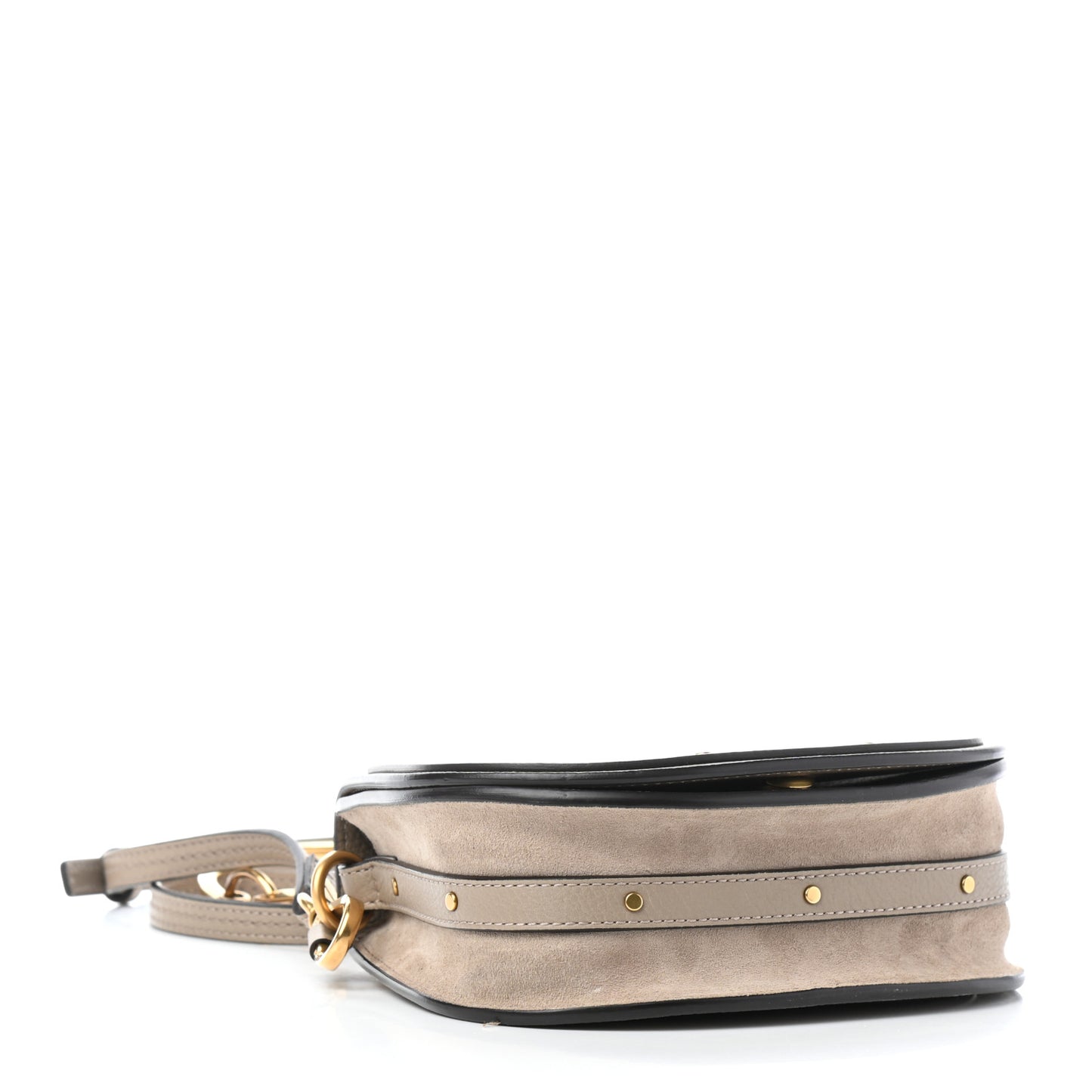 Calfskin Suede Small Nile Bracelet Bag Motty Grey