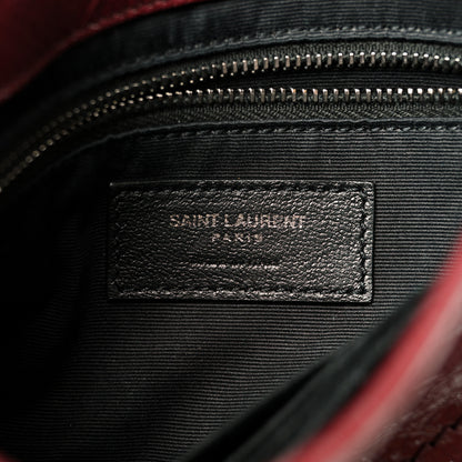 Saint Laurent Crinkled Calfskin Matelasse Monogram Niki Chain Wallet Dark Legion Red 6 of 10