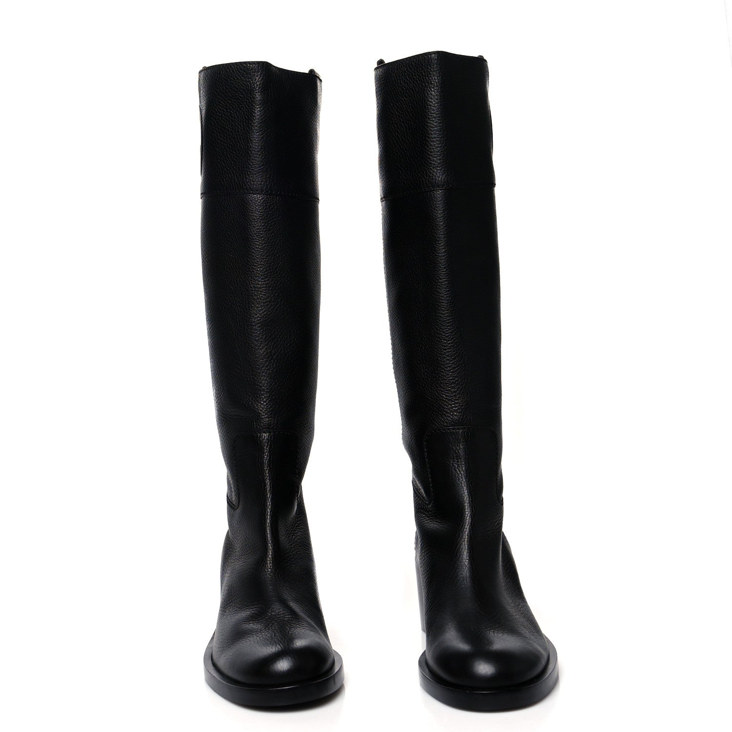 Gucci Calfskin Interlocking G Knee High Boots 40 Black 2 of 7
