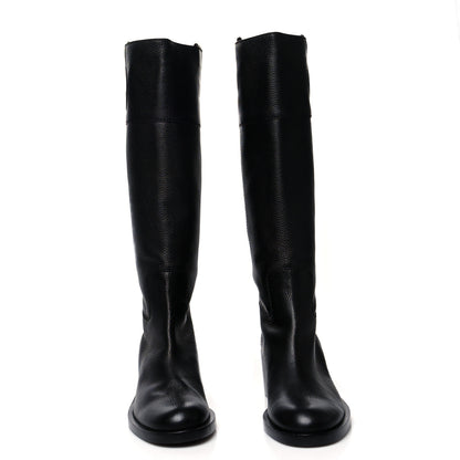 Gucci Calfskin Interlocking G Knee High Boots 40 Black 2 of 7