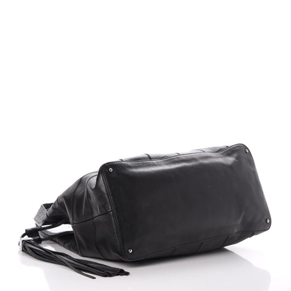 Chanel Caviar Square Stitched Large Tassel Hobo Black 4 of 11