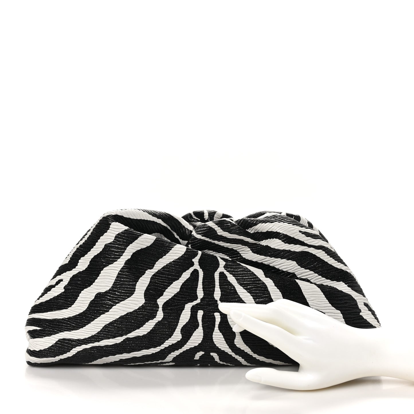Nappa Zebra Print The Pouch Oversized Clutch White Black