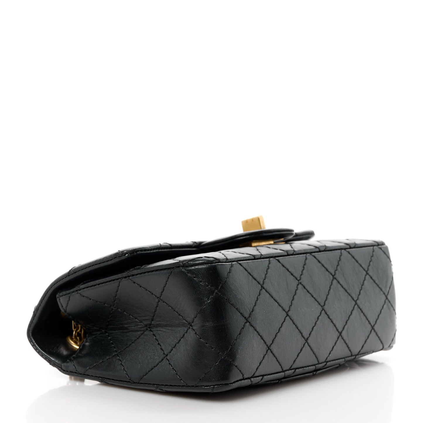 Aged Calfskin Quilted 2.55 Reissue Mini Flap Black