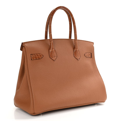 Hermes Togo Matte Alligator Birkin Touch 30 Gold 3 of 11
